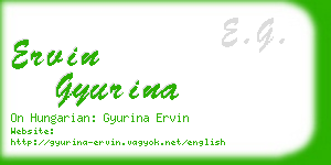 ervin gyurina business card